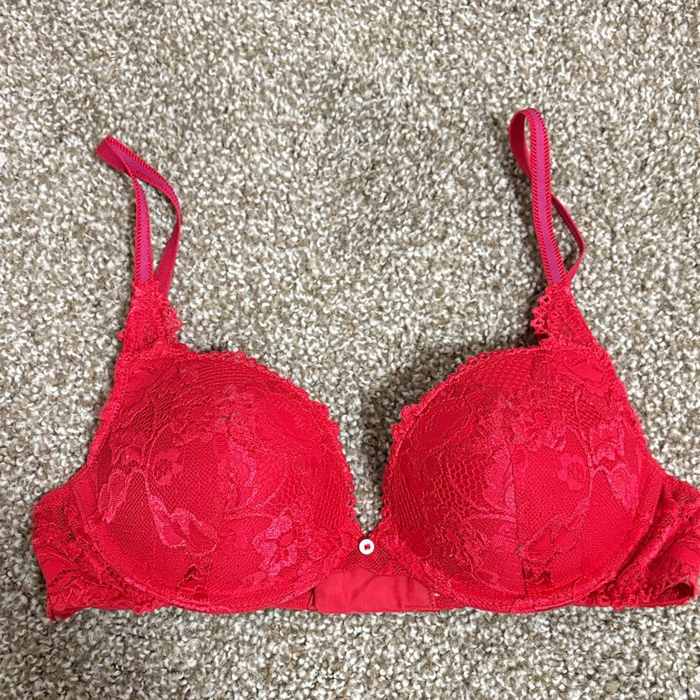 Adore Me Vibrant Red Lace Bra